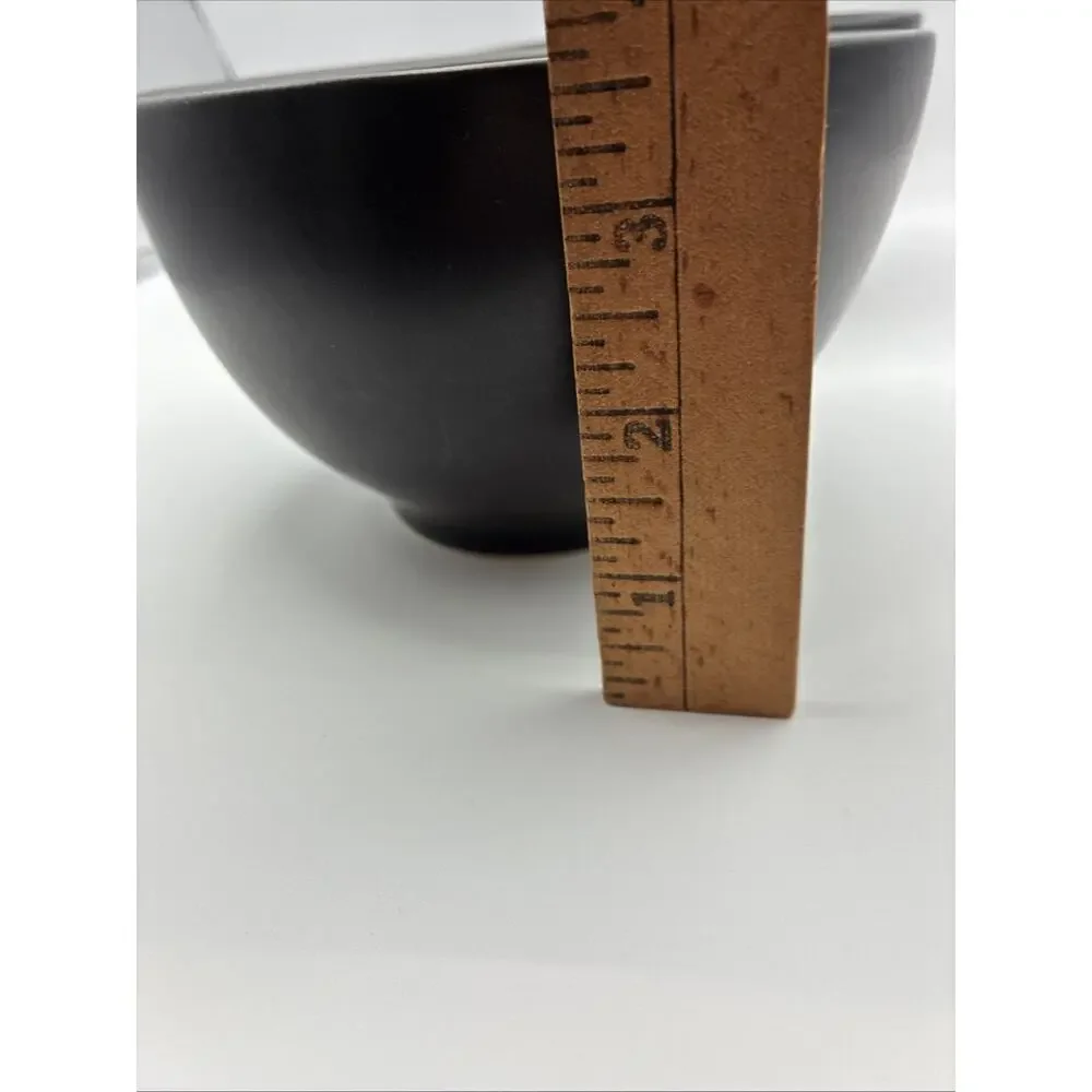 Pier 1 Modern Ebony Coupe Cereal Bowls Discontinued Made In Brazil Solid Black